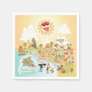 Serviette En Papier Ultime Sunny California Papier Napkin
