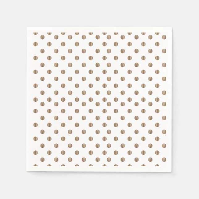 Serviette En Papier un arrière - plan blanc aux pois bruns (Devant)