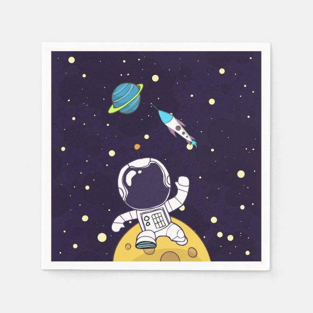 Serviette En Papier Un astronaute flotte dans l'espace (Devant)
