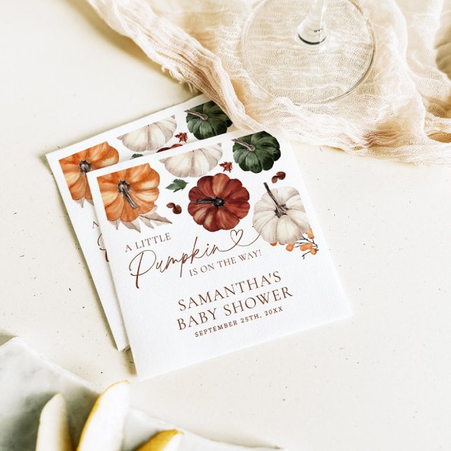 Serviette En Papier Un Baby shower Automne Un Peu Citrouille (Créateur téléchargé)