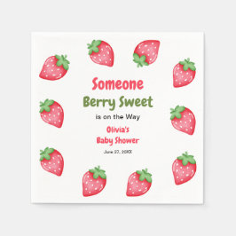 Serviette En Papier Un Baby shower de fraise doux Berry