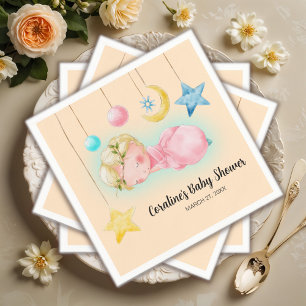 Serviette En Papier Un Baby shower de petite fille doux