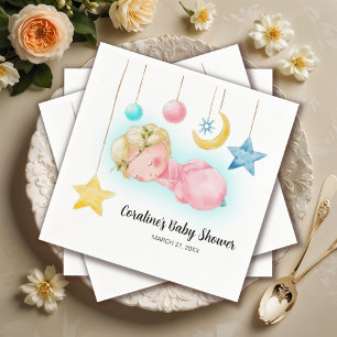 Serviette En Papier Un Baby shower de petite fille doux