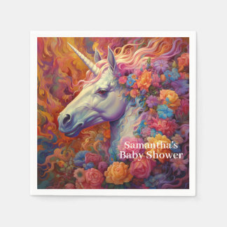 Serviette En Papier Un Baby shower de Unicorne génial