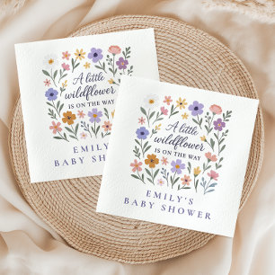 Serviette En Papier Un Baby shower Floral Petite Filles Fleurs sauvage