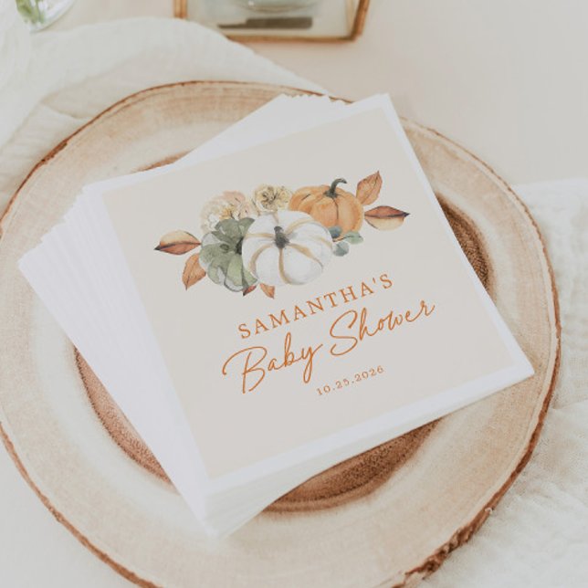 Serviette En Papier Un Baby shower Rustique Floral Boho Un Peu Citroui (Créateur téléchargé)