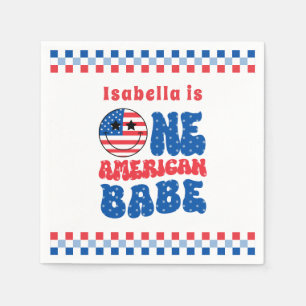 Serviette En Papier Un bébé américain 4 juillet 1er anniversaire