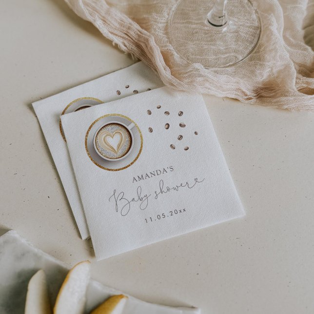 Serviette En Papier Un Bébé Brasse Du Baby shower De Café (Créateur téléchargé)