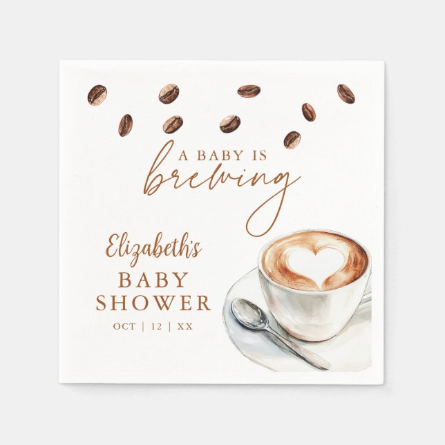 Serviette En Papier Un Bébé Brasse Du Baby shower De Café (Devant)