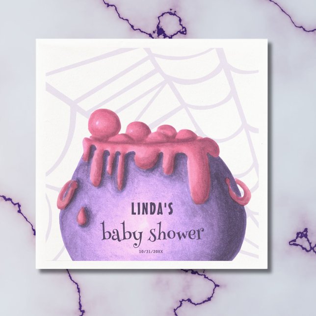 Serviette En Papier Un bébé brasse le Baby shower de fille d'Halloween (Créateur téléchargé)