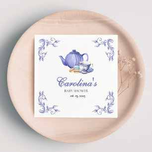 Serviette En Papier Un bébé brasse un Baby shower de Tea Party violet
