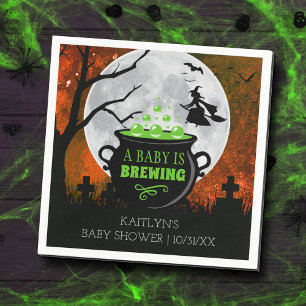 Serviette En Papier Un bébé brasse un Baby shower d'Halloween