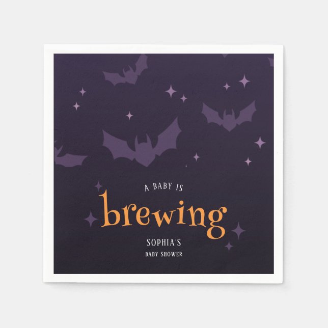 Serviette En Papier Un bébé brasse un Baby shower Éffrayant d'Hallowee (Devant)