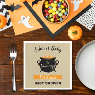Serviette En Papier Un Bébé Doux Brasse Le Baby shower D'Halloween