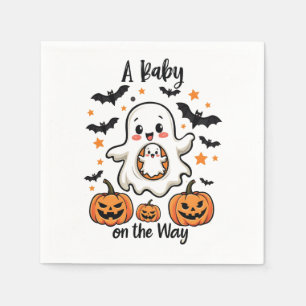 Serviette En Papier Un bébé sur le chemin Pastel Ghost Pregnancy Hallo