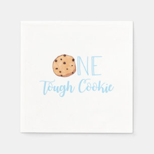 Serviette En Papier Un biscuit dur bleu fête d'anniversaire