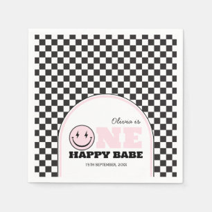 Serviette En Papier Un bon bébé filles rose 1er anniversaire