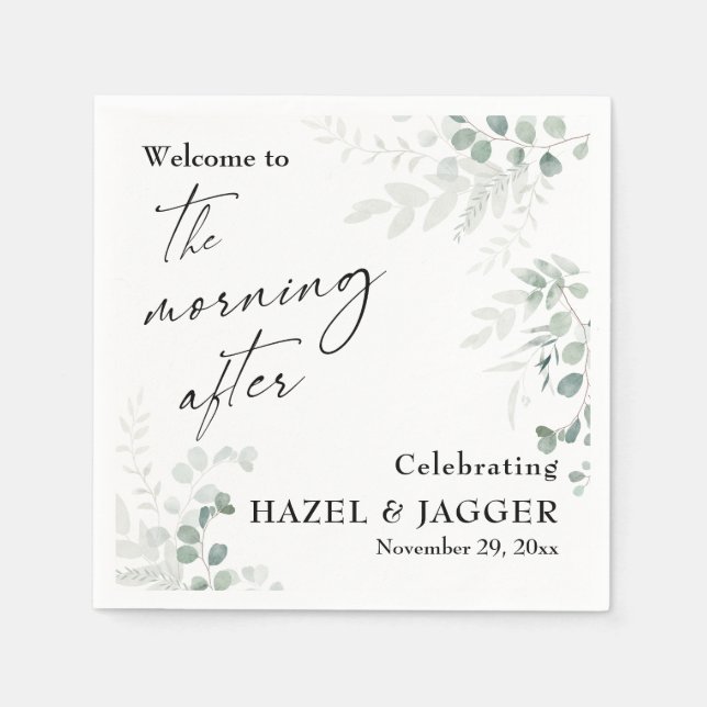 Serviette En Papier Un cadre verdoyant Bienvenue au matin après-midi (Devant)