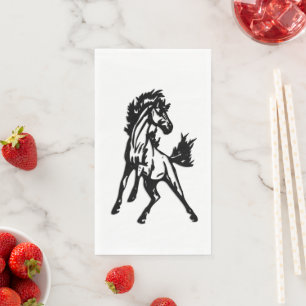 Serviette En Papier Un cheval sautant franchement dans la nature