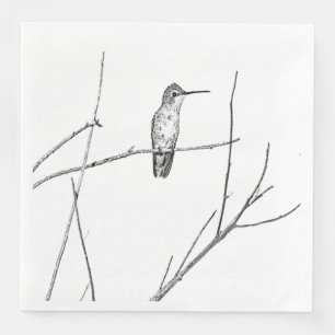 Serviette En Papier Un colibri sur un bâton