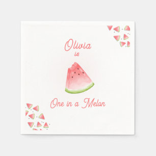 Serviette En Papier Un dans la pastèque Melon Anniversaire