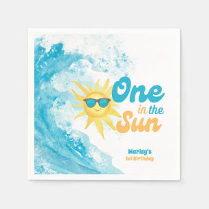 Serviette En Papier Un dans le Soleil 🌞 Thème de plage pour 1er anniv