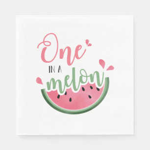 Serviette En Papier Un dans Melon Watermelon Premier Anniversaire serv