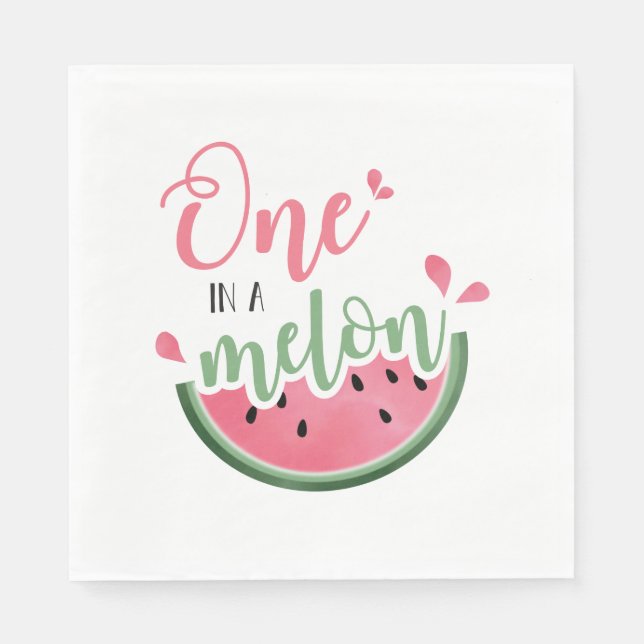 Serviette En Papier Un dans Melon Watermelon Premier Anniversaire serv (Devant)