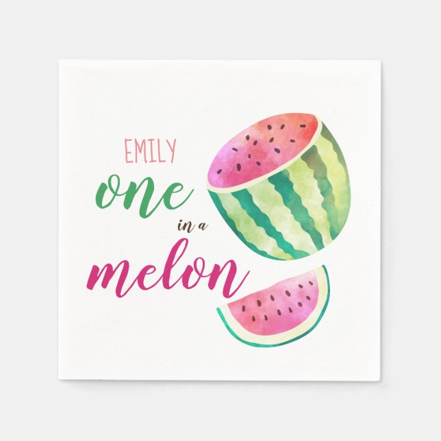 Serviette En Papier Un dans un Melon Tropical Watermelon Rose (Devant)