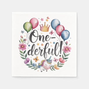 Serviette En Papier Un derful Watercolor Unicorn Anniversaire