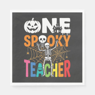 Serviette En Papier Un design Halloween d'enseignant effrayant_1