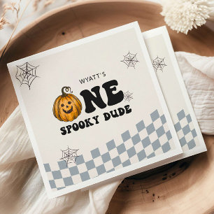 Serviette En Papier Un Éffrayant Dude Halloween Citrouille 1er anniver