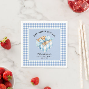 Serviette En Papier Un garçon gâteau intelligent pour son premier anni