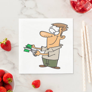 Serviette En Papier Un Homme Coupe De L'Argent Serviettes