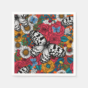 Serviette En Papier Un jardin coloré