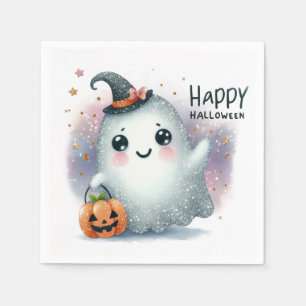 Serviette En Papier Un joli fantôme d'Halloween