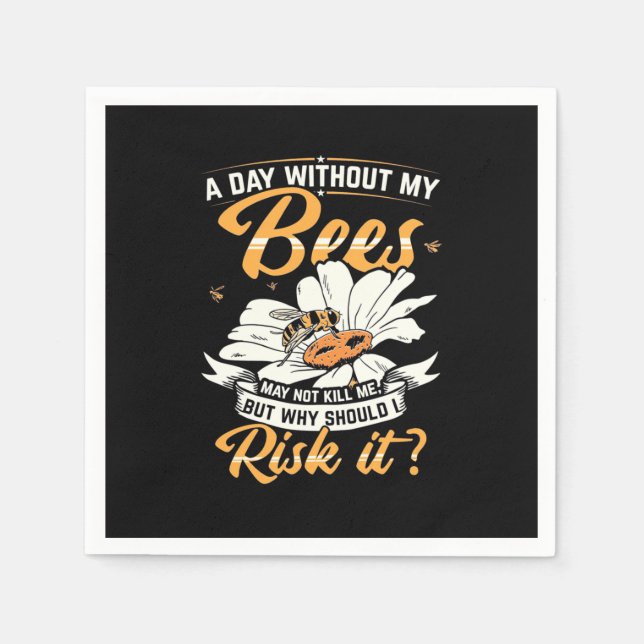 Serviette En Papier Un jour sans mes abeilles (Devant)