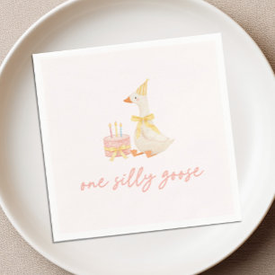 Serviette En Papier Un joyeux anniversaire pour une petite oie 1 an