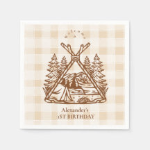 Un joyeux Camper Mountain Forest 1er anniversaire