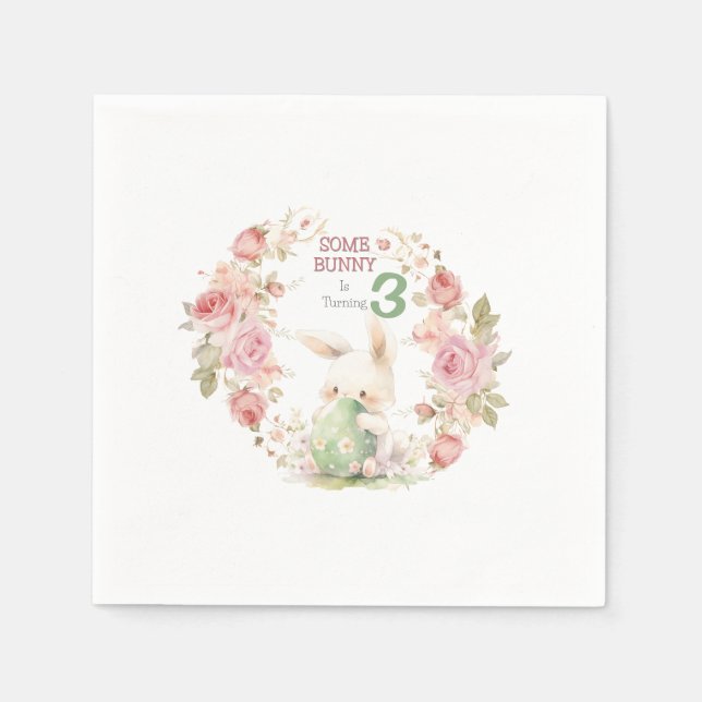 Serviette En Papier Un lapin devient un (Devant)