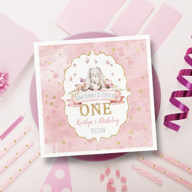 Serviette En Papier Un lapin devient un 1er anniversaire (Créateur téléchargé)
