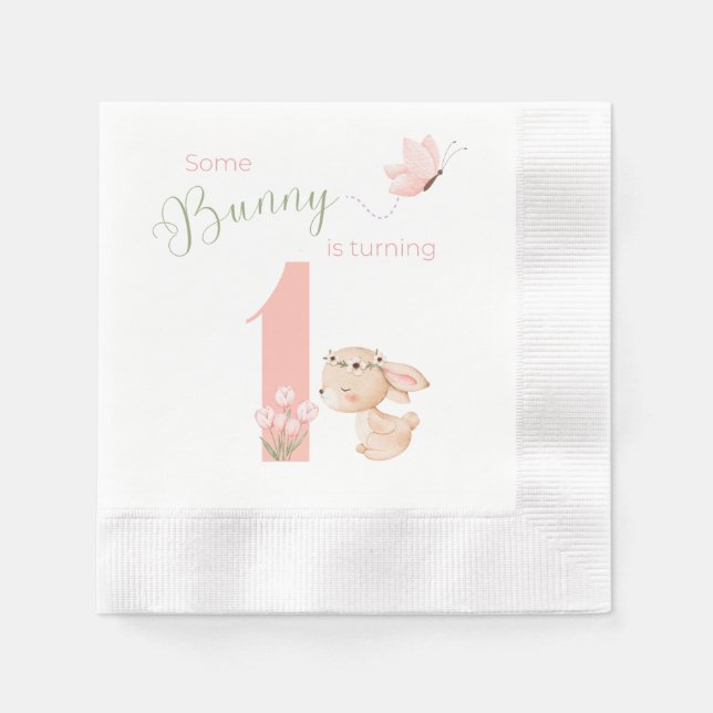 Serviette En Papier Un LAPIN devient UN gâteau nappe (Devant)