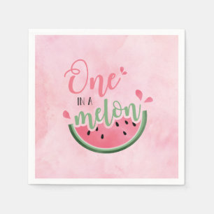 Serviette En Papier Un melon aquarelle pour un premier anniversaire