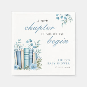 Serviette En Papier Un Nouveau Chapitre Baby Shower Bleu