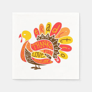 Serviette En Papier Un papier pour les devis de mignons Bons thanksgiv
