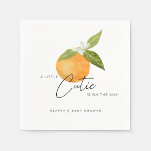 Serviette En Papier Un petit Baby shower Cutie Oranges