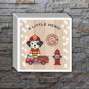 Serviette En Papier Un petit Baby shower de pompier de camion de héros