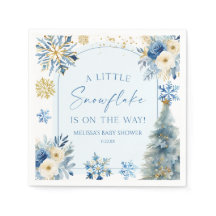 Un petit Baby shower d'hiver bleu Snowflake