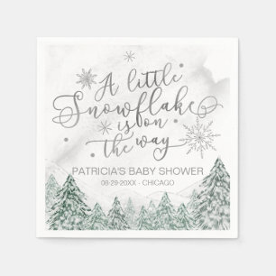 Serviette En Papier Un petit Baby shower gris Snowflake