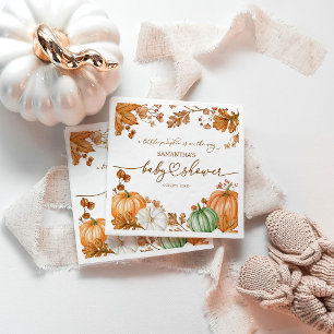 Serviette En Papier Un petit bébé citrouille automnal Shower Leaves &